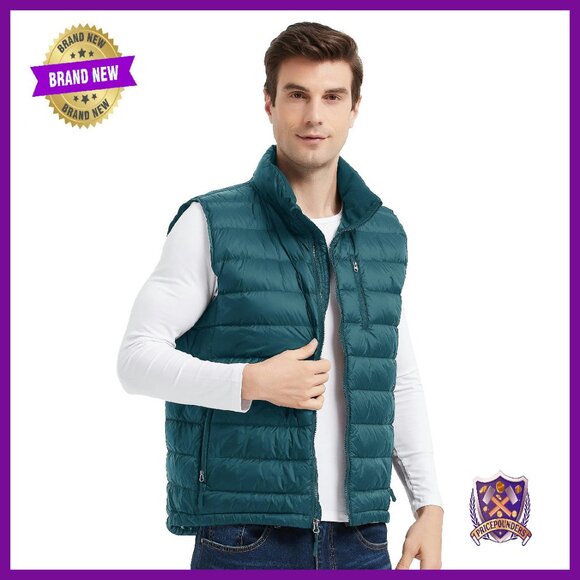 Men's Down Puffer Vest Lightweight Packable Winter Outdoor Jacket